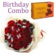 Birthday Package - Rose Bouquet + Godiva Milk Chocolate Covered Pretzels