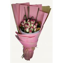 One and a half dozen Milk Pink Roses Bouquet