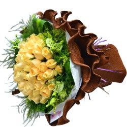 50pcs Champagne Color of Roses Bouquet Valentines Day