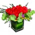 Elegant Office Bloom 12pcs Roses in Square Vase